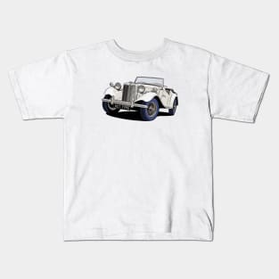 MG T-Type Classic British Sports Car in white Kids T-Shirt